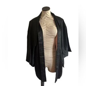 Haori Jacket Vintage(1950-1980) Black Floral pattern